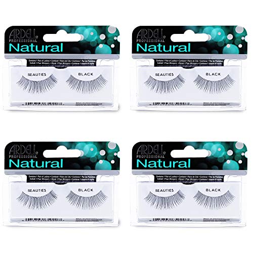 Image 1 of Default Title for the product Ardell Natural Lashes False Eyelashes Beauties - Black, Full Volume, Lightweight, Reusable Strip Lashes for Natural Look, 4 Pack