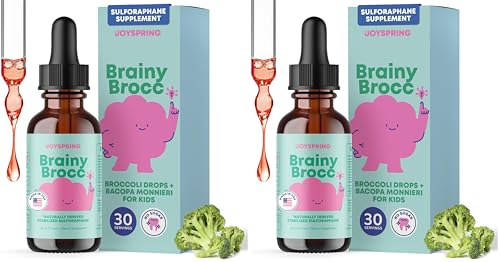 Image 2 of 1 Fl Oz (Pack of 2) for the product JoySpring Sulforaphane for Kids, BrainyBrocc Broccoli Seed Drops, 30 Ct