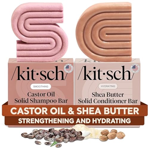 Image 1 of Default Title for the product Kitsch Castor Oil Shampoo & Shea Butter Conditioner Bar – 2pc Set