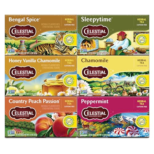 Image 1 of Default Title for the product Celestial Seasonings Herbal Tea Variety Pack, 20 Tea Bags (Pack of 6)
