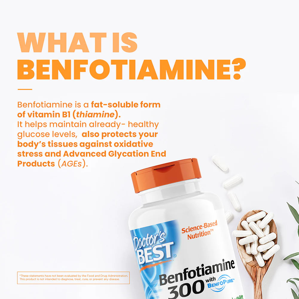 Doctor's Best Benfotiamine 300 mg Veg Capsules