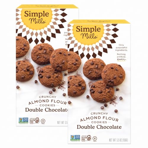Image 1 of Default Title for the product Simple Mills Almond Flour Crunchy Cookies, Double Chocolate Chip, 5.5 Ounce (Pack of 2)