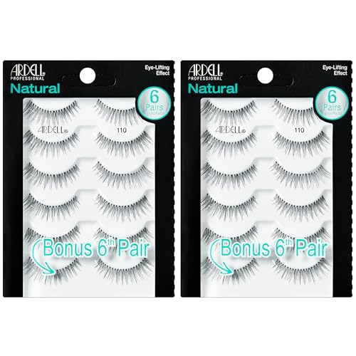 Image 1 of Default Title for the product Ardell False Eyelashes Natural Lashes 110 Black - Reusable Strip for Everyday Wear, 2 Pack