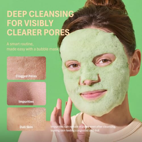 Image 2 of Purederm Green Tea Bubble Face Mask 5 Pack