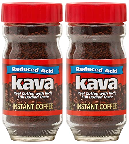 Image 2 of Original Low Acid / 4 Ounce (Pack of 2) for the product Kava Low Acid Instant Coffee, Acid Neutralized, 4 Ounce Glass Jar
