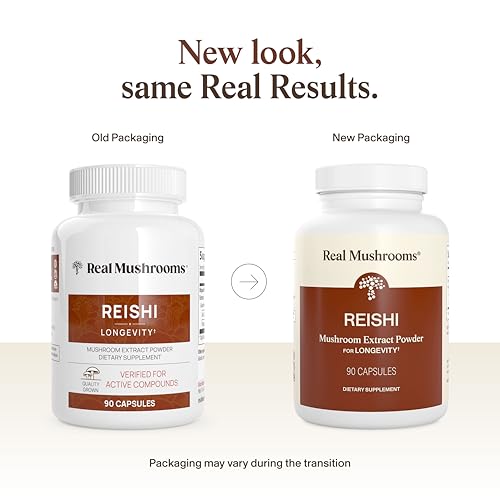 Image 2 of Real Mushrooms Organic Red Reishi Capsules for Wellness, 90ct