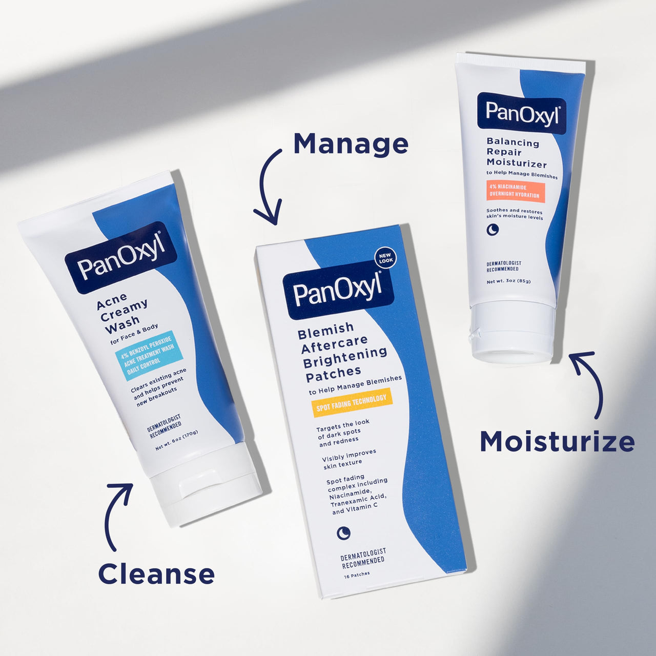 PanOxyl PM Balancing Repair Moisturizer with Niacinamide, Ceramides and Cica, Hydrating Face Moisturizer, Acne Prone Skin and Dry Skin, Non-Comedogenic Night Face Moisturizer, 3 oz (Pack of 2)