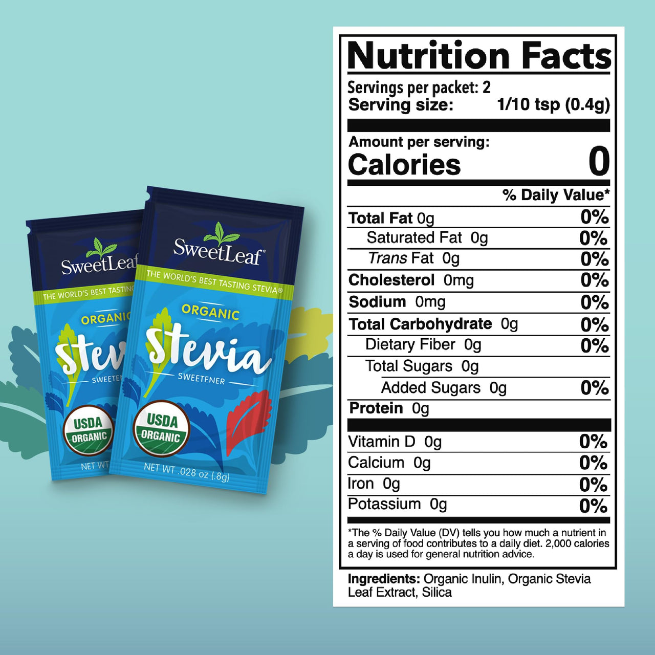 SweetLeaf Organic Stevia Powder Packets - Zero Calorie Sweetener with Stevia Leaf Extract, No Artificial Sweetener Additive, Sugar Free, Keto Friendly, Non GMO, Gluten Free - 70 Packets (Pack of 1)