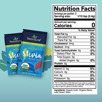 Thumbnail for SweetLeaf Organic Stevia Powder Packets - Zero Calorie Sweetener with Stevia Leaf Extract, No Artificial Sweetener Additive, Sugar Free, Keto Friendly, Non GMO, Gluten Free - 70 Packets (Pack of 1)
