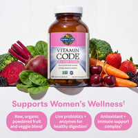 Thumbnail for Garden of Life Vitamin Code Multivitamin for Women 50 & Over, B Vitamins, A, C, D3, E & K, CoQ10, Probiotics & Enzymes, for Women 50 Plus, 240 Capsules