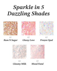 Thumbnail for Glint Makeup Fan Brush & Glitter Gel (Rum N Sugar, 0.13oz) - Multi-Use Body Makeup for Eyes, Cheeks, Body, and Hair by LG Beauty. Rich Pigment, Long-Lasting Sparkle/Glitter for Party, Festival.