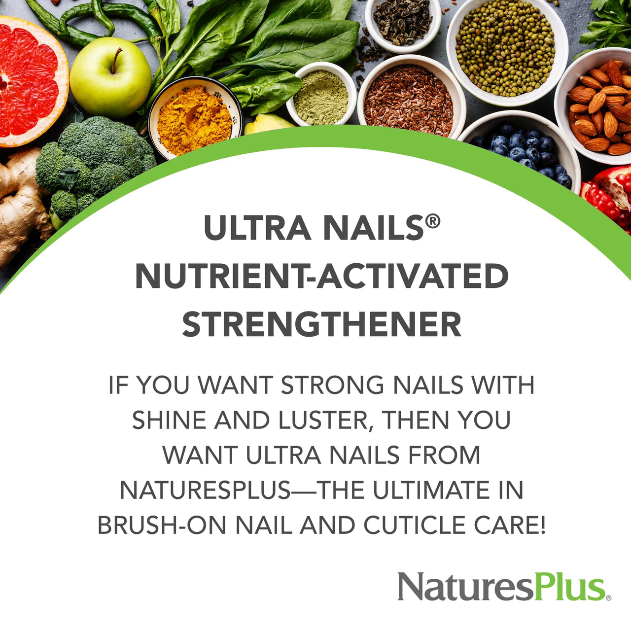 NaturesPlus Ultra Nails Nutrient-Activated Strengthener - 0.25 fl oz - Naturally Strengthens Nails & Cuticles - Conditions Nails with Aloe, Calendula, Vitamins & Protein - Formaldehyde Free, Vegan