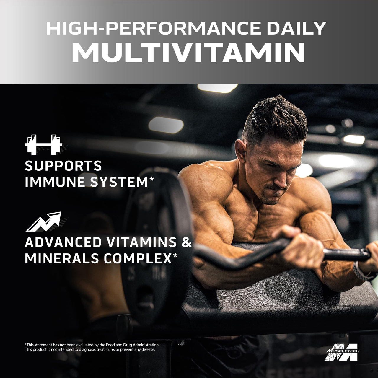 Muscletech Platinum Multivitamins for Men & Women - Multi-Vitamin Supplement for Immune Support - 18 Vitamins & Minerals, Vitamin A C D E B6 B12 - Daily Workout Supplements for Men - 180 Capsules