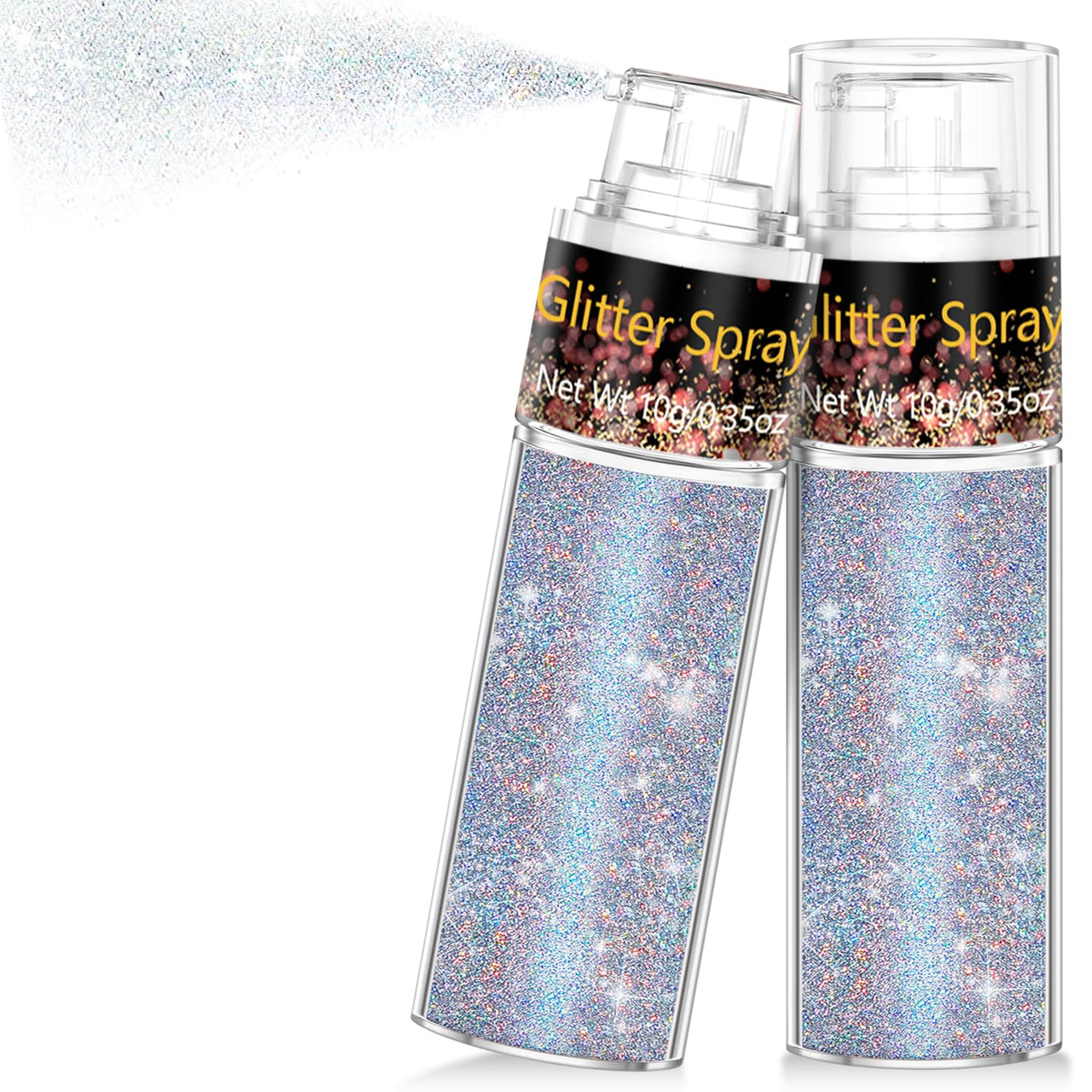 Hair and Body Glitter Spray, 1PC Glint-Rainbow Glitter Hairspray Dry Powder Makeup for Clothes, Festival Rave Prom Loose Sparkle Powder,Holographic Ultra Fine Resin Glitters for Crafts (Glint-Rainbow)