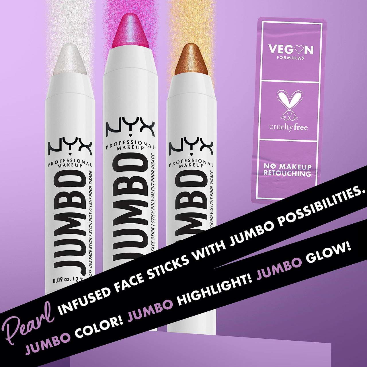 NYX PROFESSIONAL MAKEUP, Jumbo Multi-Use Face Highlighter Stick - Blueberry Muffin