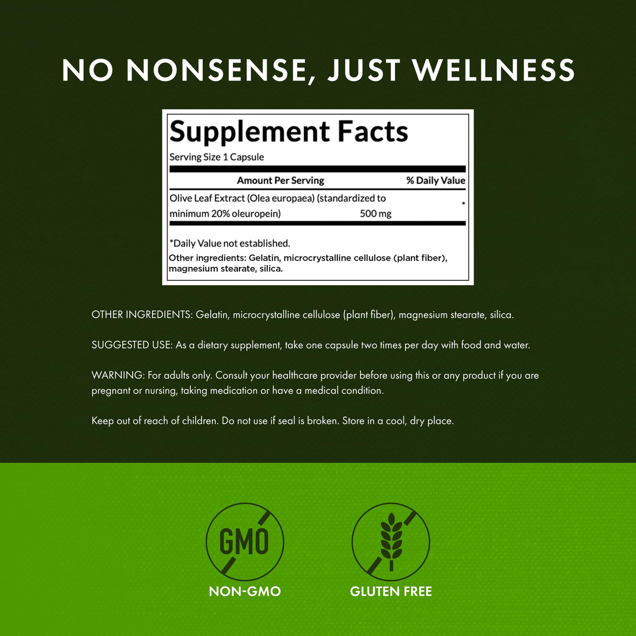 Swanson Olive Leaf Extract Capsules with 20% Oleuropein - Provides Immune Support, Promotes Cardiovascular System Health, and Supports Healthy Blood Pressure - (120 Capsules, 500mg Each)