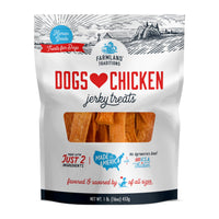 Thumbnail for Farmland Traditions Dogs Love Chicken Jerky Dog Treats, Premium Two-Ingredient Dog Jerky with USA-Raised, Human-Grade Chicken & No Antibiotics Ever, 1 Pound (Pack of 1) Bag