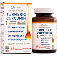 Thumbnail for A1Vitality Turmeric Curcumin NovaSOL 1000mg - Nature's Joint Support Supplements - 185x Bioavailable Than Standard Curcumin - Natural Softgels