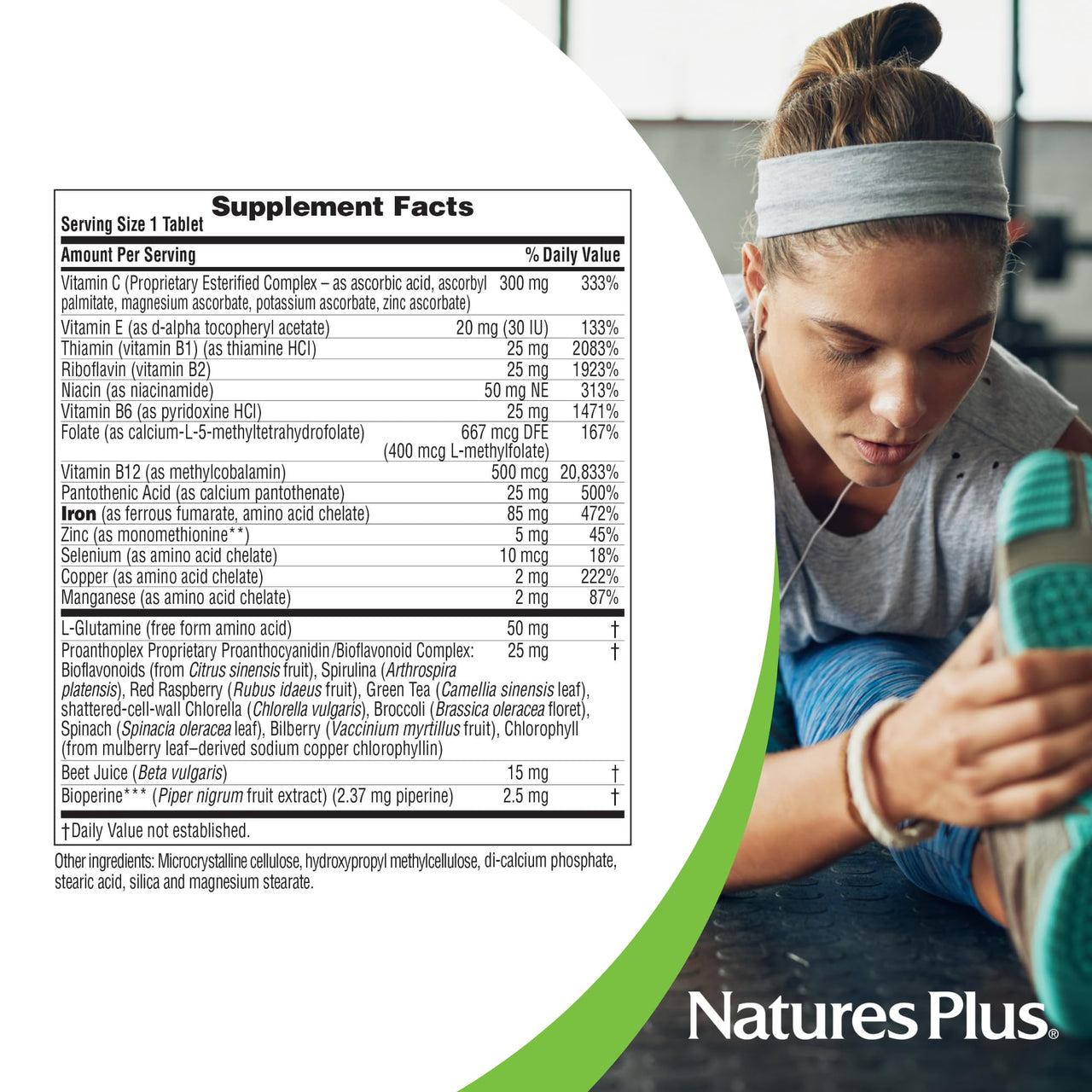 NaturesPlus Hema-Plex Iron - 30 Slow-Release Tablets - 85 mg Chelated Iron - Total Blood Health - with Vitamin C & Bioflavonoids - Non GMO, Vegetarian & Gluten Free - 30 Servings
