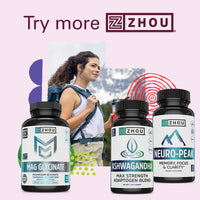 Thumbnail for Zhou Nutrition Ashwagandha Capsules, Mood Enhancer, Energy Boost, Blend of Rhodiola, Holy Basil, Cordyceps, Reishi & Ashwagandha Supplement, 30 Servings, 60 Capsules