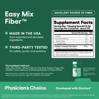 Thumbnail for Physician's CHOICE Easy Mix Fiber for Digestive Health & Regularity - No Grit, Sugar Free, & Tasteless - Daily Prebiotic Soluble Fiber Powder Supplement for Women and Men - Unflavored - 5.7oz