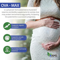 Thumbnail for America Medic & Science OVA-Max Prenatal Vitamins for Women (120 Capsules) Boosts Fertility and Ovulation | Pregnancy Aid and Female Preconception Supplements with CoQ10, Folic Acid, and Myo-Inositol
