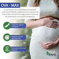 Thumbnail for America Medic & Science OVA-Max Prenatal Vitamins for Women (120 Capsules) Boosts Fertility and Ovulation | Pregnancy Aid and Female Preconception Supplements with CoQ10, Folic Acid, and Myo-Inositol