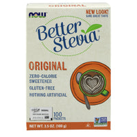 Thumbnail for NOW Foods BetterStevia Zero-Calorie Granulated Sweetener Packets, Keto Friendly, Suitable for Diabetics, No Erythritol, 100 Packets