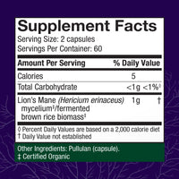 Thumbnail for Host Defense Mushrooms Lion's Mane - Supplement Capsules for Brain Health Support - Mushroom Support for Focus & Memory Function - Immune & Nervous System Supplement - 120 Capsules