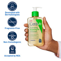 Thumbnail for CeraVe Hydrating Foaming Oil Cleanser, Moisturizing Cleanser for Face & Body, Squalane Oil + Hyaluronic Acid + Ceramides, For Dry to Very Dry Skin, Fragrance Free & Residue Free, 8 FL Oz