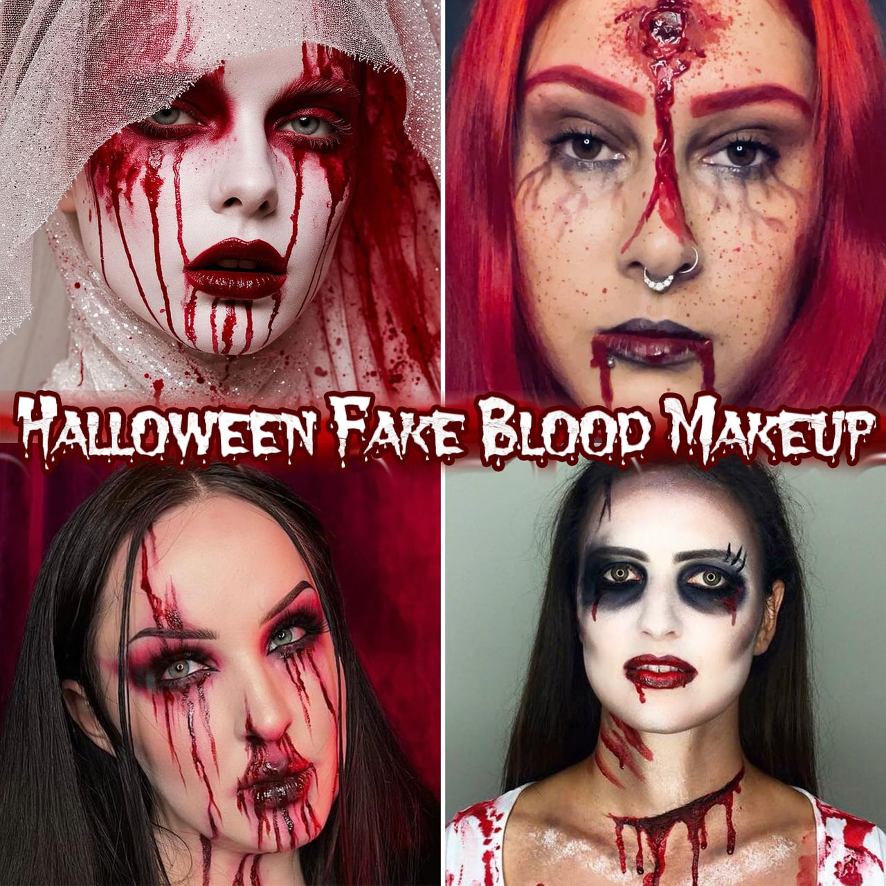 Fake Blood Spray for Halloween, 2 fl oz Washable Fake Blood Makeup, Realistic Fake Blood, Fake Blood for Face&Skin, Perfect for Costume, Vampire, Clown & Sfx & Cosplay & Zombie Make Up, 1PC