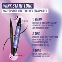 Thumbnail for Kaja Winged Eyeliner Set - Wink Stamp Long | with Avocado Extract, Double-ended Wing, Smudge-Proof, Waterproof, Eye Irritation Tested, Long Lasting Pencil, Colorstay, Matte Finish, Cat Eye Look