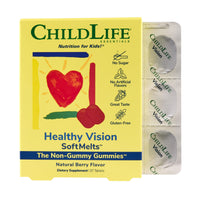 Thumbnail for CHILDLIFE ESSENTIALS Healthy Vision SoftMelts - Eye Vitamins for Kids, Lutein Gummies, Lutein and Zeaxanthin Supplements, Eye Health Gummies, Lutein Children, Great Taste - Natural Berry, 27 Tablets