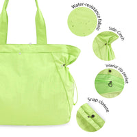 Thumbnail for ODODOS 18L Side-Cinch Shopper Bags Lightweight Shoulder Bag Tote Handbag for Shopping Workout Beach Travel, Lime Punch
