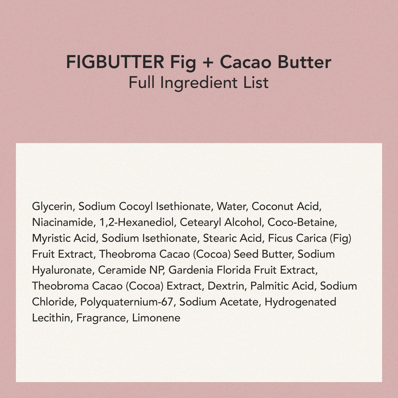 WHIPPED Cream Facial Cleanser Figbutter - Fig & Cacao Butter Face Wash - For Dry Sensitive Skin, Moisturizing & Skin Barrier Care, Niacinamide, Ceramides, Vegan Korean Skincare, 2.8 oz