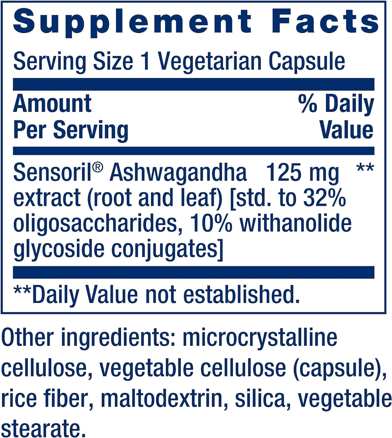 Life Extension Optimized Ashwagandha Vegetarian Capsules