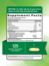 Thumbnail for Nature's Truth Omega 3 Fish Oil 2000 mg | 125 Liquid Softgels | Burpless, Lemon Flavor Pills | Non-GMO and Gluten Free Supplement