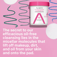 Thumbnail for Almay Biodegradable Makeup Remover Pads, Micellar Gentle, Hypoallergenic, Fragrance-Free, Dermatologist & Ophthalmologist Tested, 120 Count