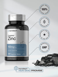 Thumbnail for Horbäach Chelated Zinc Supplement 100mg | 250 Tablets | High Potency & Superior Absorption | Vegetarian, Non-GMO, Gluten Free