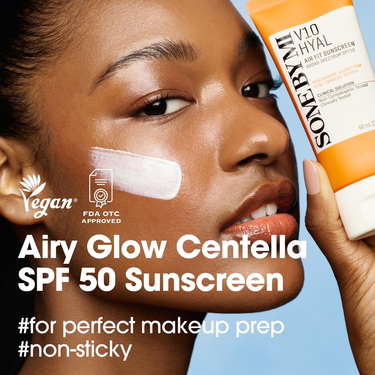 SOME BY MI V10 Hyal Air Fit Sunscreen SPF 50 – 1.69oz, 50ml – Korean Centella Sunscreen for Face with UV Protection – Non-Greasy, No White Cast, No Eye Irritation for Sensitive Skin – Korean Skin Care