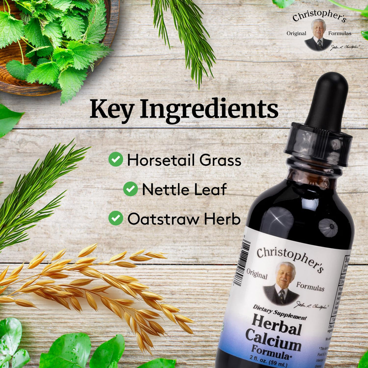 Christopher's Original Formulas Herbal Calcium Extract, Natural Bone Health Support, 2 oz