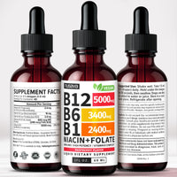Thumbnail for (2 Pack) Vitamin B12 and B6 Liquid Drops, B12 Sublingual Vitamin B Complex - B 12 Vitamin 5000mcg - B12 Methylcobalamin for Energy, Brain, and Heart Support with 27,200 mcg, Raspberry, 80 Servings