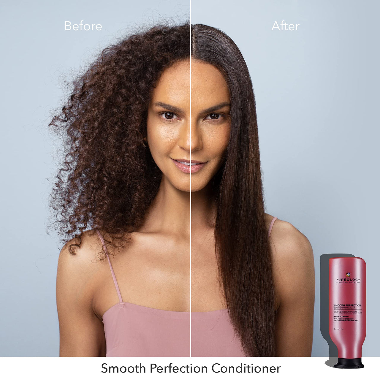 Pureology Smooth Perfection Conditioner - For Frizzy and Color Treated Hair, Detangles & Controls Frizz, Sulfate-Free & Vegan, 1.7 Fl Oz