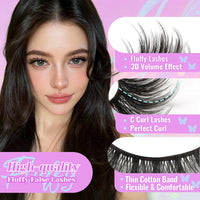 Thumbnail for Losha Eyelashes Natural Look Faux Mink Lashes Pack Handmade Fluffy False Eyelashes 14 Pairs Cat Eye Lashes (54)