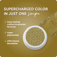 Thumbnail for ColourPop Super Shock Shadow - High-Pigment, Crème-Powder Eye Makeup - Single Glitter Eyeshadow with Minimal Fallout and Unique Bouncy Texture - Metallic Green Eyeshadow - Moonwalk (0.07 oz)