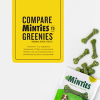 Thumbnail for Minties Dental Chews for Dogs, 40 Count, Vet-Recommended Mint-Flavored Dental Dog Treats for Medium Dogs, Bones Clean Teeth, Fight Bad Breath, and Removes Plaque and Tartar