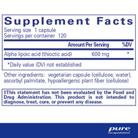 Thumbnail for Pure Encapsulations Alpha Lipoic Acid 600 mg - ALA Supplement for Liver Support, Antioxidants, Nerve Health, Cardiovascular Health & Carbohydrate Support - Premium Alpha Lipoic Acid - 120 Capsules