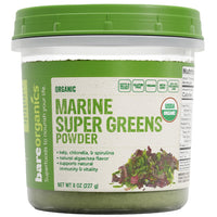 Thumbnail for BareOrganics Marine Super Greens Powder – USDA Organic, Vegan, Gluten-Free, Non-GMO, BPA-Free, Superfood Powder with Organic Kelp, Spirulina & Chlorella - 8 oz