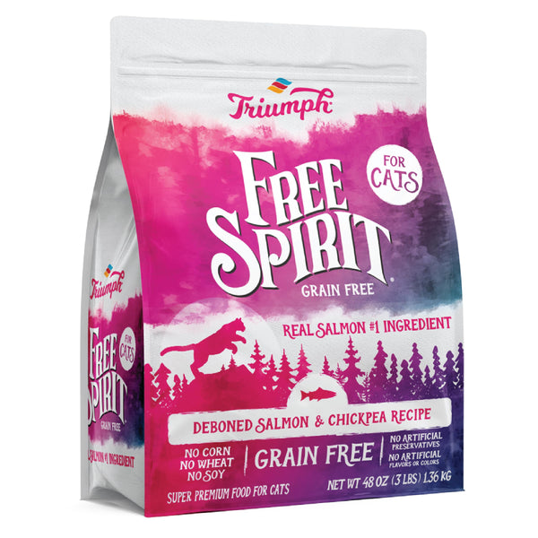 Triumph Free Spirit Deboned Salmon & Chickpea Recipe Dry Cat Food, 3lb.