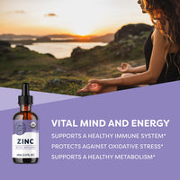 Thumbnail for VIMERGY USDA Organic Zinc Supplements for Women & Men (7.5mg Liquid Zinc Per Serving) Fast-Absorbing Immune Support, Promotes Healthy Bones & Skin, Vegan (55 mL)